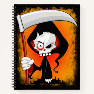 Grim Reaper Creepy Funny Cartoon Notebook