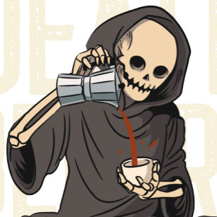 Grim Reaper Death Before Decaffeinated Coffee Love T-Shirt
