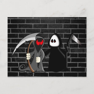 Grim Reaper Death Postcard