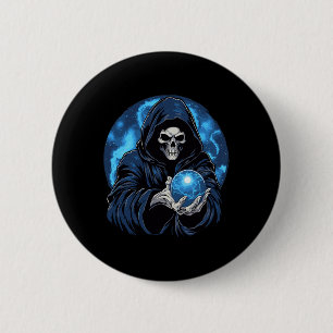 Grim Reaper Death Skeleton Halloween 2 Inch Round Button