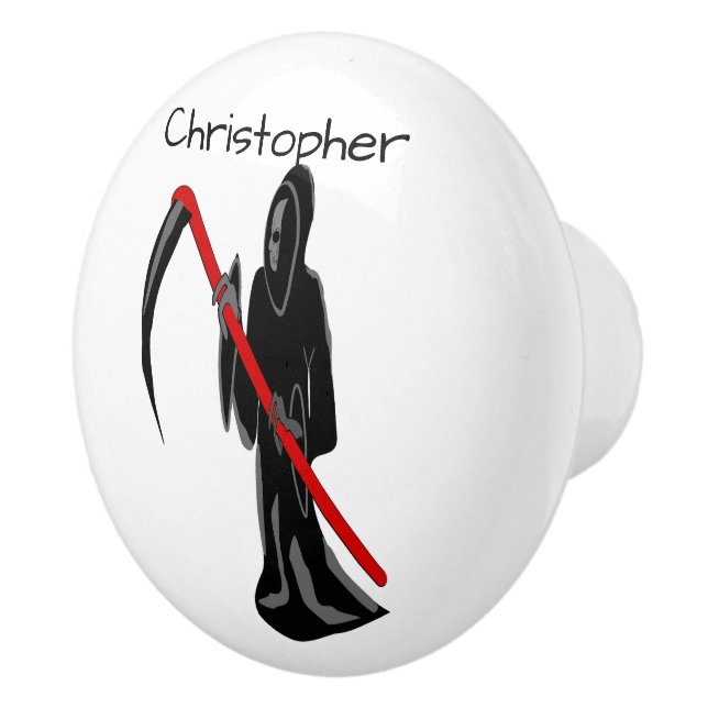 Grim Reaper Design Personalised Ceramic Knob (Right)