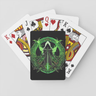 Grim Reaper Emblem In Green6 Playing Cards