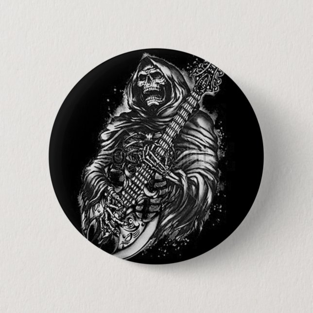 Grim  Reaper Guitar 2 Inch Round Button (Front)