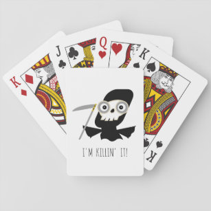 Grim Reaper Halloween Cartoon Playing Cards