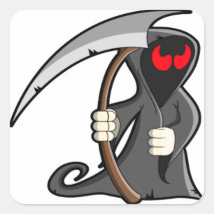 Grim Reaper Halloween Cute Kids Fun Square Sticker