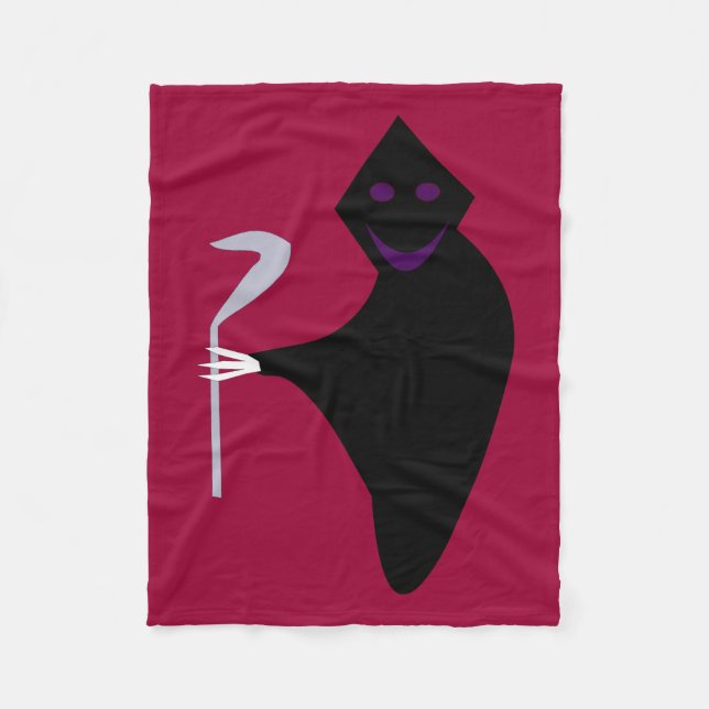 Grim Reaper Halloween Fleece Blanket (Front)