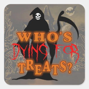 Grim Reaper Halloween GRHX Square Sticker