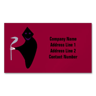Grim Reaper Halloween Personalized Magnetic Business Card