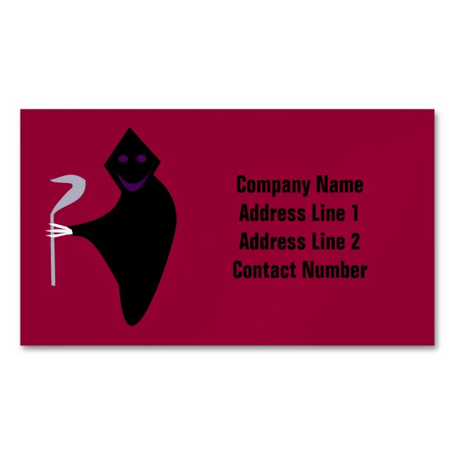 Grim Reaper Halloween Personalized Magnetic Business Card (Front)