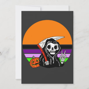 Grim Reaper - Halloween Sunset Jack O'Lantern Invitation