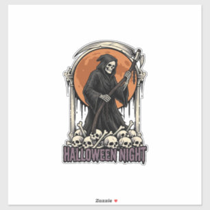 Grim Reaper Halloween Vintage Engraving White Shir