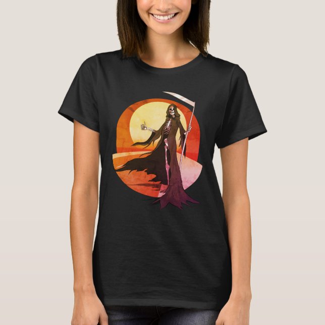 Grim Reaper Hitchhiking T-Shirt (Front)