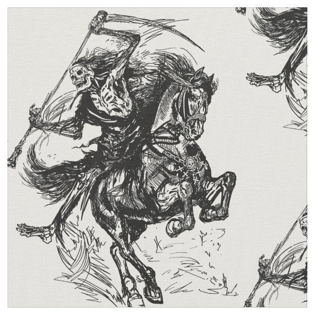 Grim Reaper horseman Fabric (Close Up)