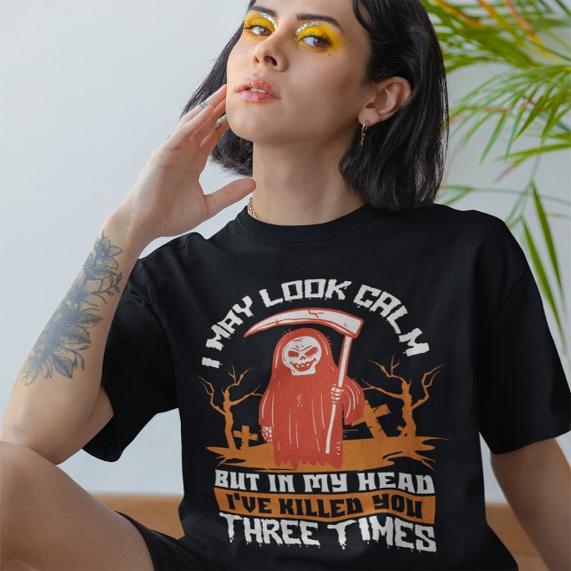 Grim Reaper Humour Halloween Citation T-Shirt (Créateur téléchargé)