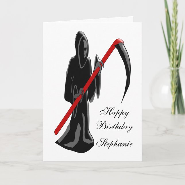Grim Reaper Just Add Name Birthday Card (Front)