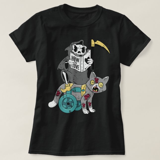 Grim Reaper Lazy Halloween Costume Funny Zombie Ca T-Shirt (Design Front)