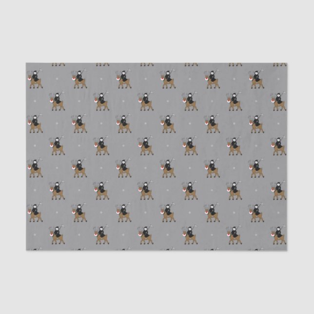 Grim Reaper on a Reindeer Tissue Paper (Front)