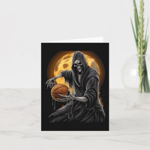 Grim Reaper Playing Basketball Graphic Tees for Me Card