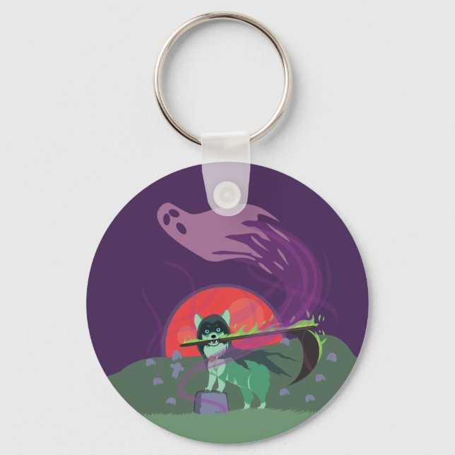 Grim Reaper Puppy Keychain (Front)