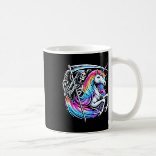 Grim Reaper Riding Unicorn Funny Gothic Pastel Got Coffee Mug