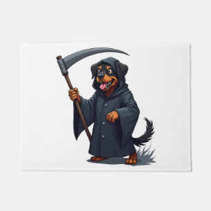 Grim Reaper Rottweiler Dog Doormat