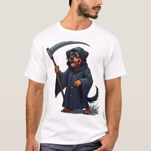 Grim Reaper Rottweiler Dog T-Shirt