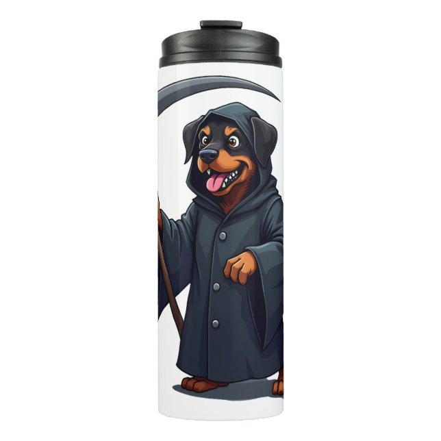 Grim Reaper Rottweiler Dog Thermal Tumbler (Front)
