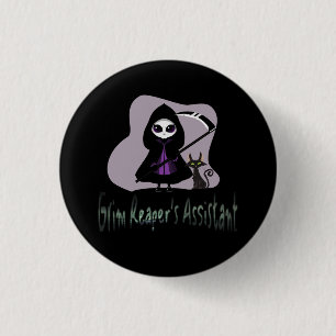 Grim Reaper’s Assistant cute grim reaper 1 Inch Round Button