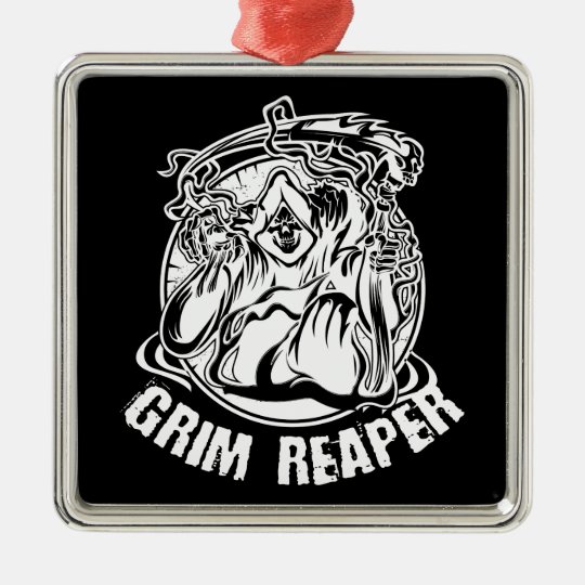 Grim Reaper Scary Halloween Metal Ornament