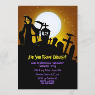 Grim Reaper Scary Halloween Party Invitation