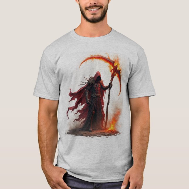 Grim reaper scythe t-shirt imprimé (Devant)