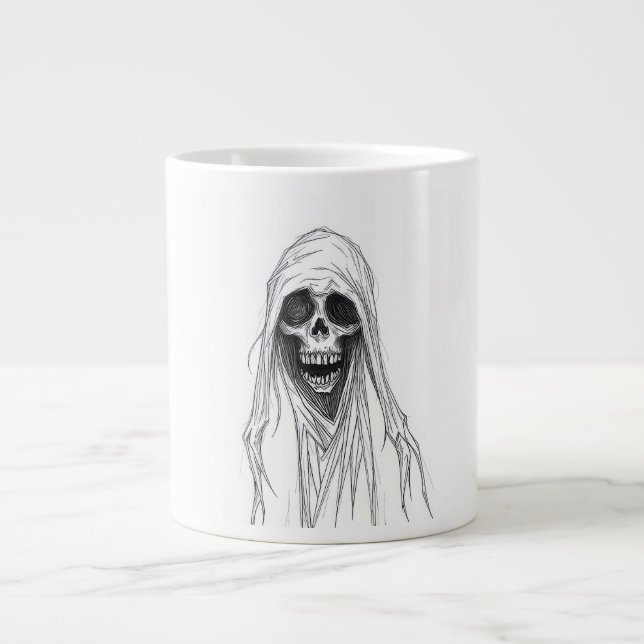 Grim Reaper Skeleton Large Coffee Mug (Front)