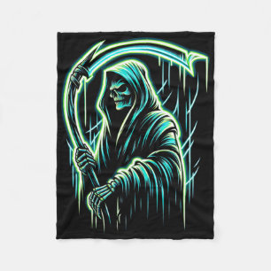Grim Reaper Skeleton Skull Cool Halloween Heavy Me Fleece Blanket