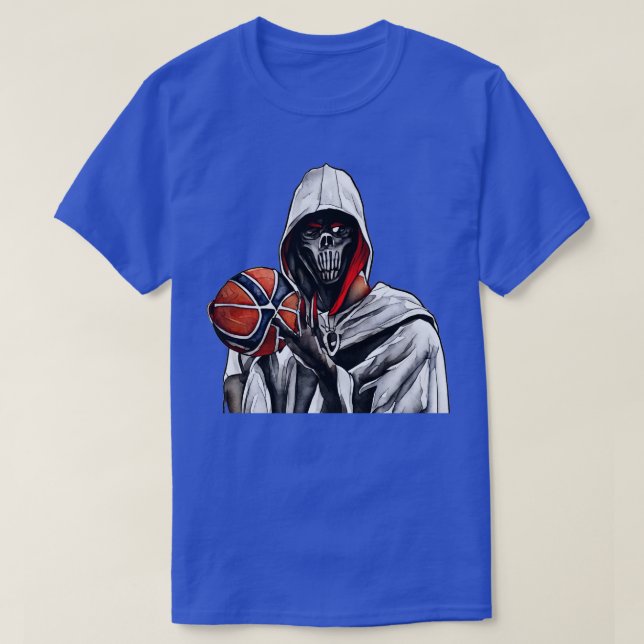 Grim Reaper sketch basketball T-Shirt (Design Front)