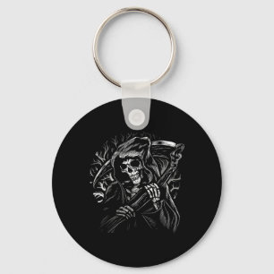 grim reaper skull death scythe dead gothic horror  keychain
