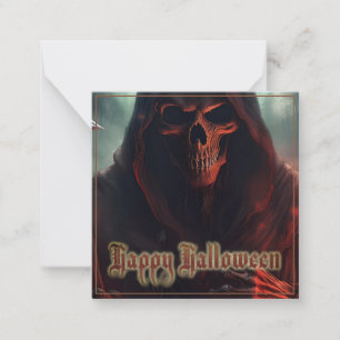 Grim Reaper Skull Halloween Spooky Art Card