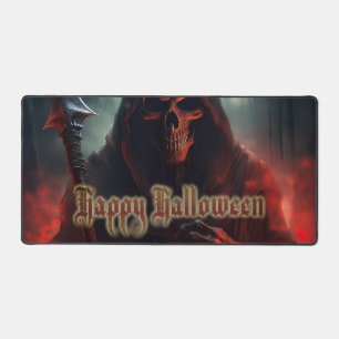 Grim Reaper Skull Halloween Spooky Art Desk Mat