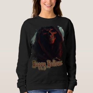 Grim Reaper Skull Halloween Spooky Art Sweatshirt