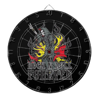 Grim Reaper Skull Rock and Roll Music Dartboard