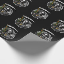 Grim reaper smoking weed scary wrapping paper