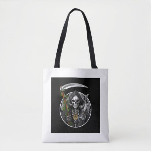 Grim Reaper Smoking Weed Tote Bag