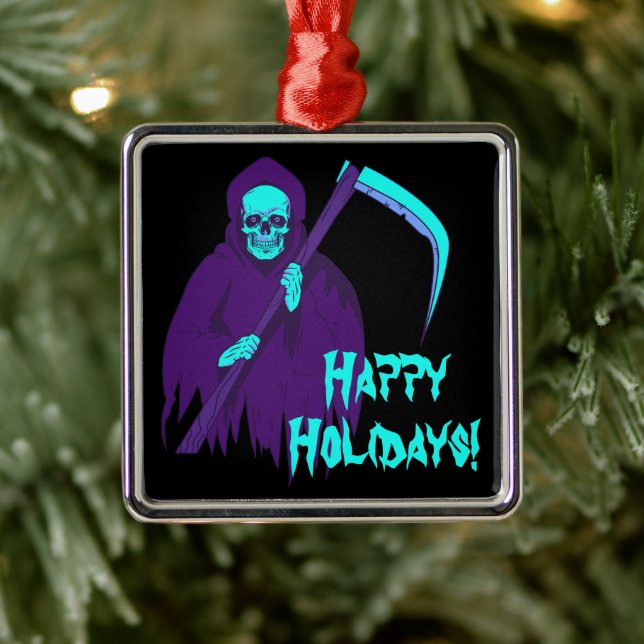 Grim Reaper Spooky Horror Metal Ornament (Tree)