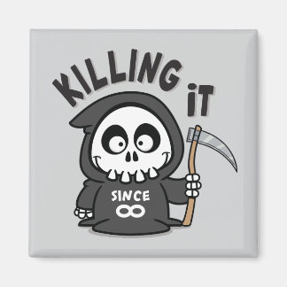 Grim Reaper Square Magnet