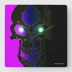 Grim Reaper Square Wall Clock