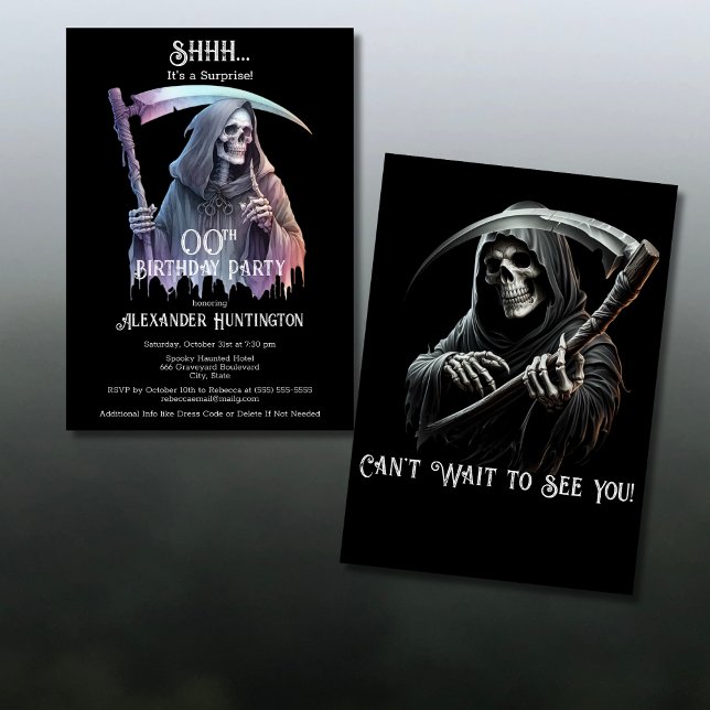 Grim Reaper Surprise Any Age Birthday Party Invitation (Creator Uploaded)