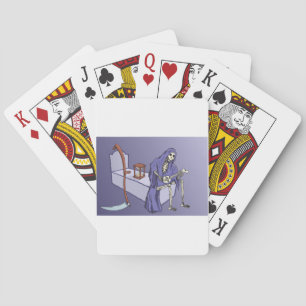 Grim Reaper Waiting with Hourglass Playing Cards