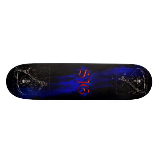 Grim Reaper with Blue Flames Skateboard