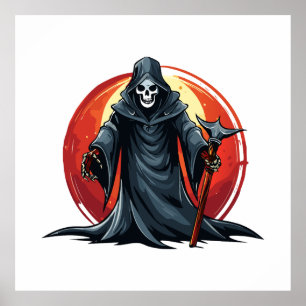 Grim Reaper with scythe death Poster