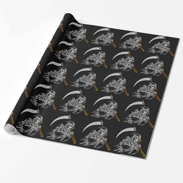 Grim Reaper Wrapping Paper (Unrolled)