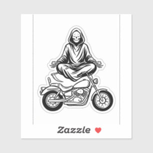 Grim Reaper Zen Decal — Meditating Biker Sticker